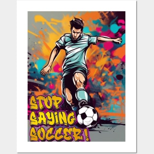 Urban Kick: Graffiti-Style Football Player Posters and Art